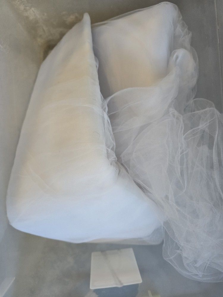 White Tulle Decorative Fabric