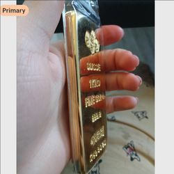 Gold bar bullion 1kg ounce Plated furtuna patriotic Commemorative numismatic non-magnetic limited edition replica collectible  shiny tone