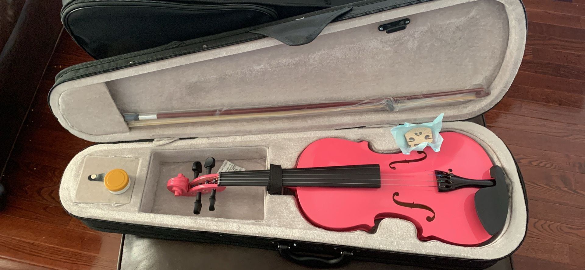4/4 Full Size Violin Pink with case, rosin, bridge