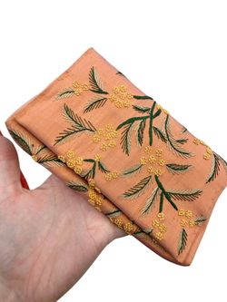 Chan Luu silk brocade Floral Embroidered Fabric Wallet Pouch clutch