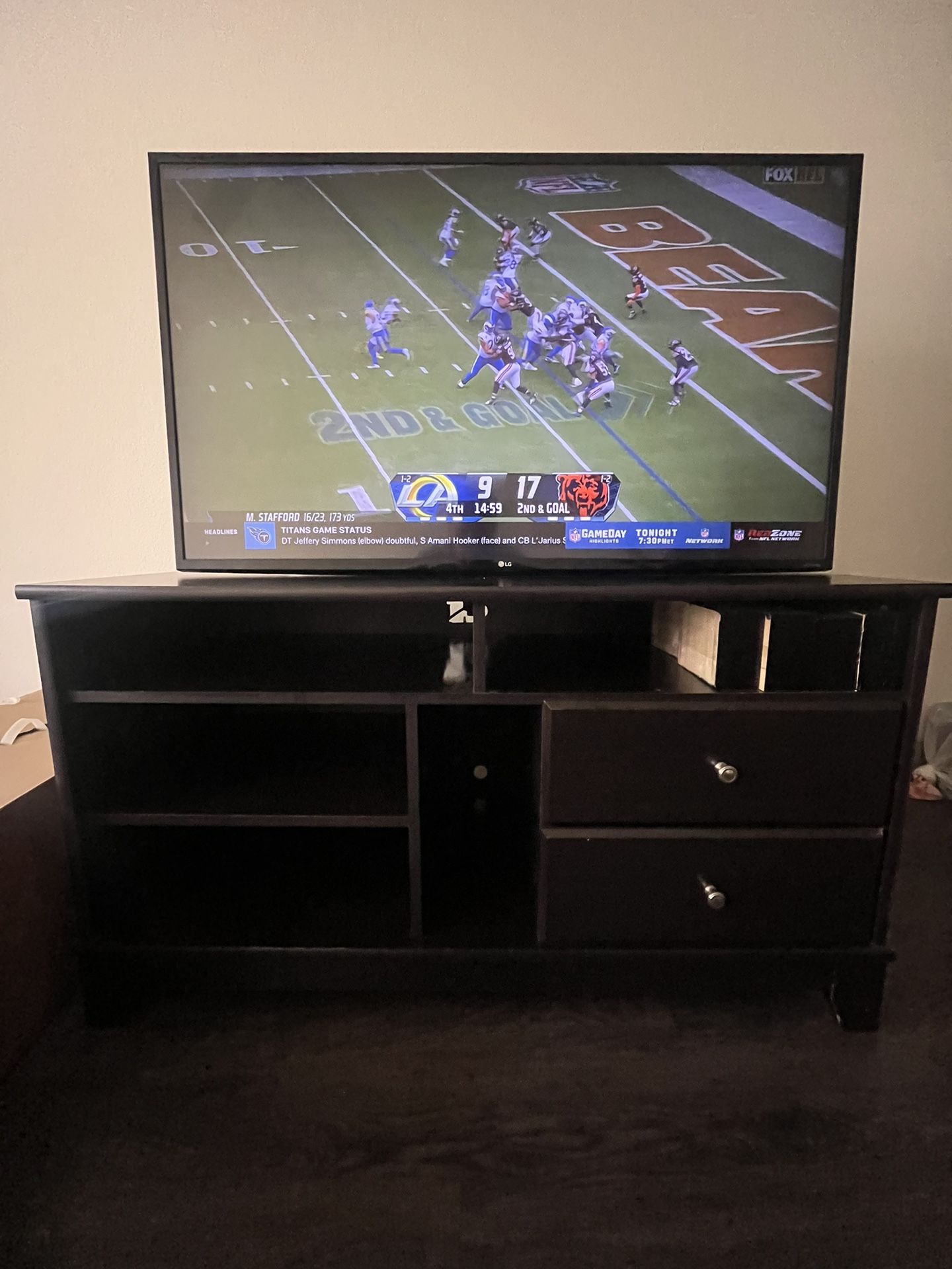 TV Stand 60” Black w/ Storage