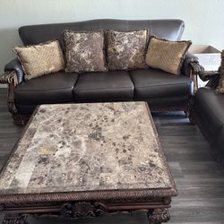 3 Piece Leather Sofa Set