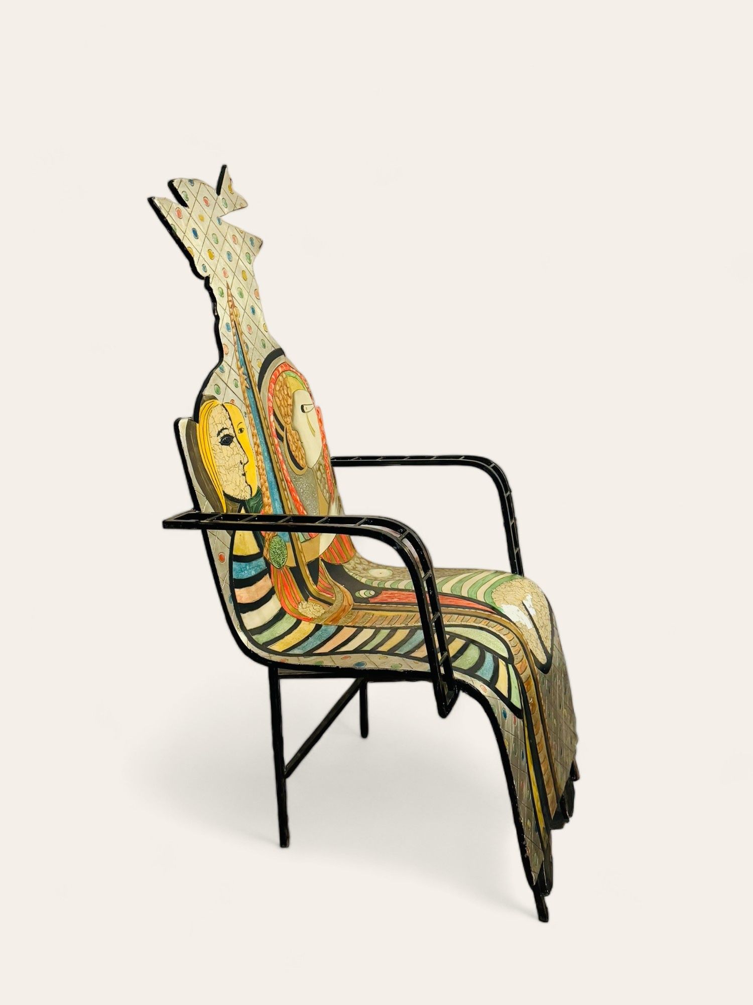 Rare Vintage Sculptural 1970s Picasso Style Chair