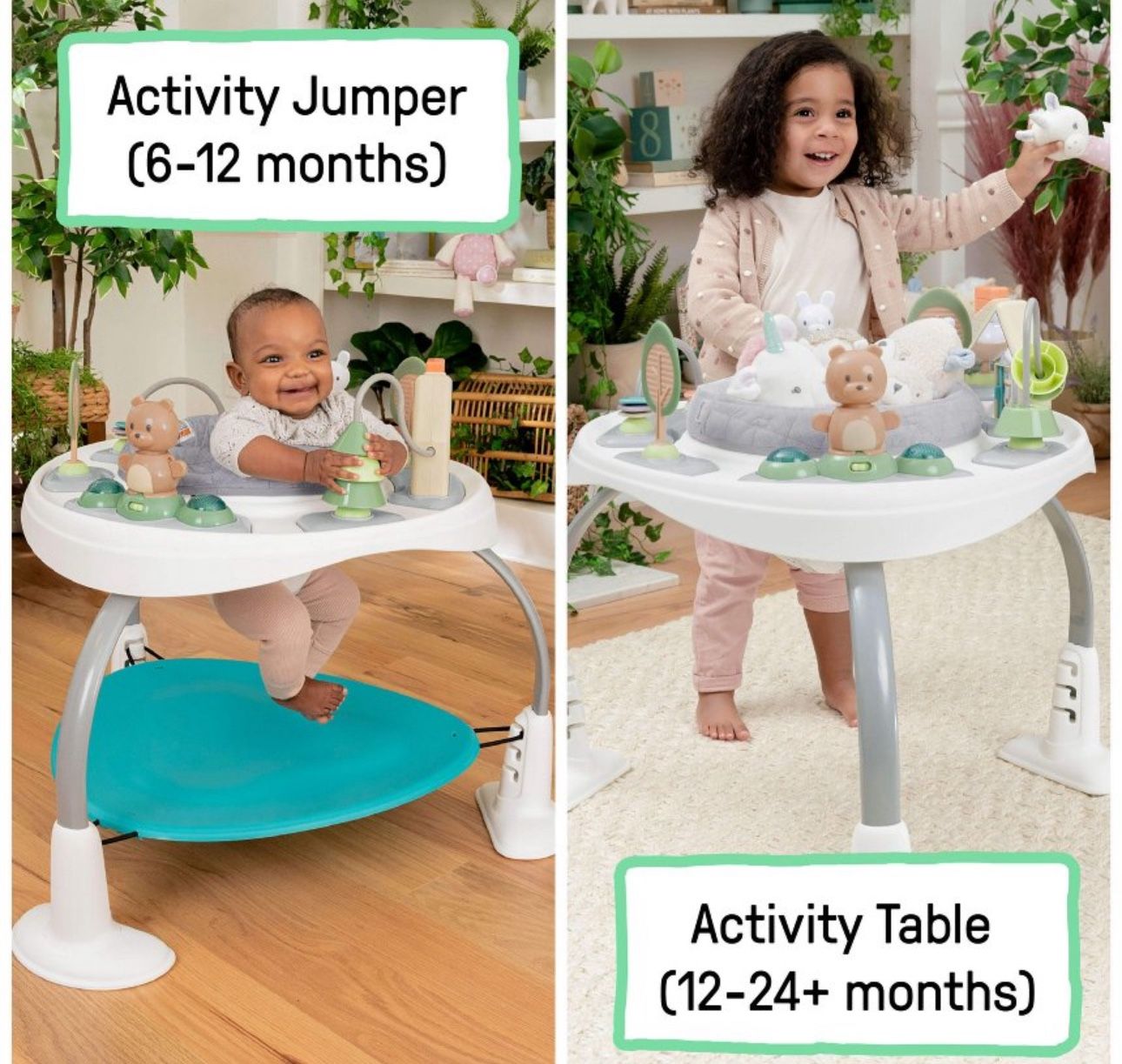 Ingenuity | Baby Jumper And Activity Table | Baby +6 Months To 2 Year Toddler | Height Adjustable | Rotating