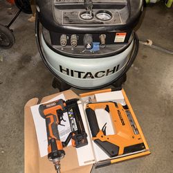 Hitachi compressor / rigid Nailgun , Bostitch stapler