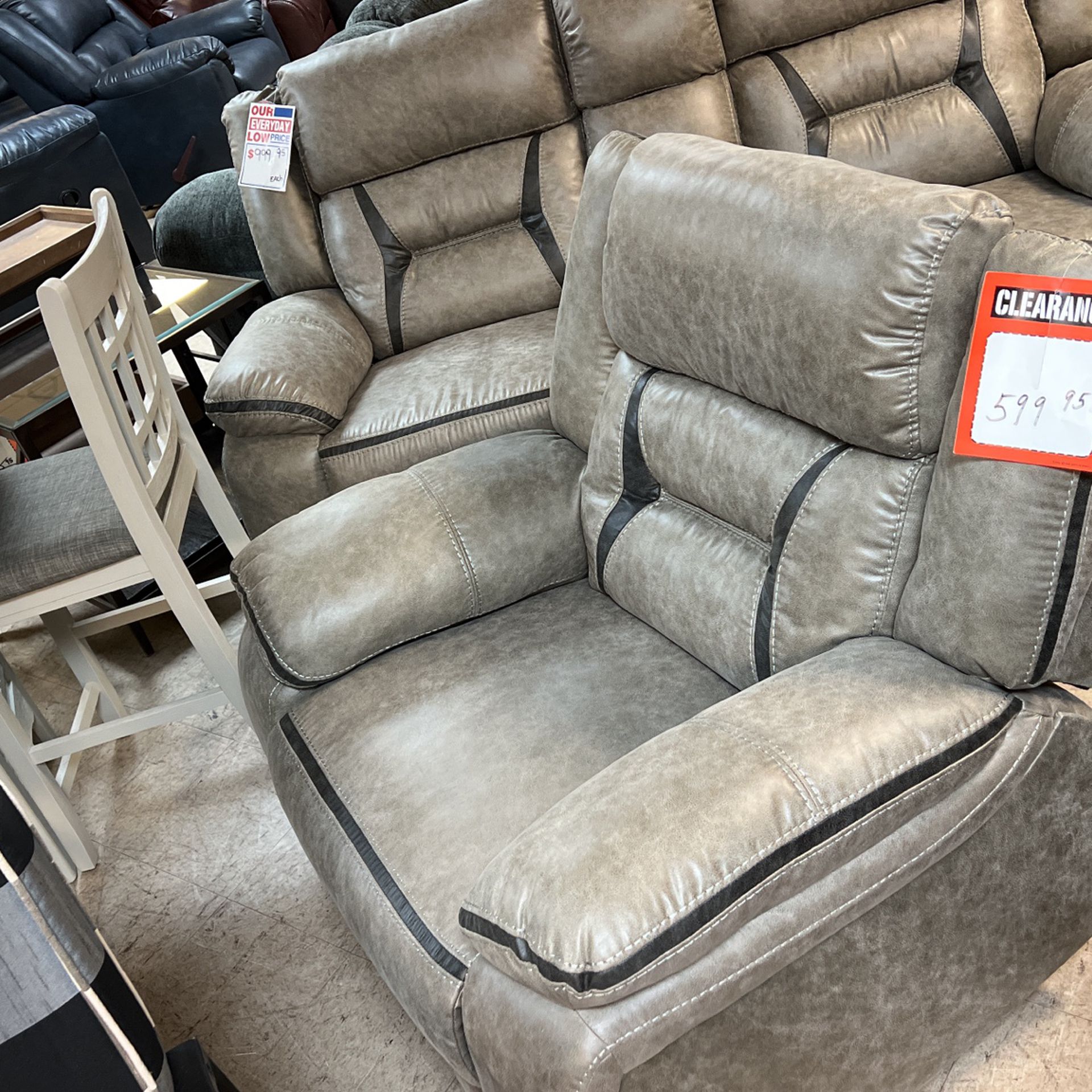 Brand new recliner, couch and recliner loveseat for $2000 recliner chair for $600 grabbing go today. Hurry for best selection.