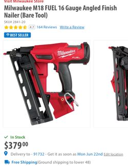 Milwaukee nailer 16 gauge