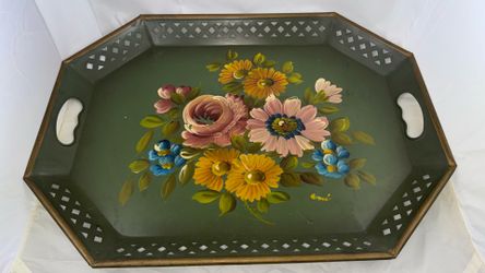 Vintage Hand Painted Serving Tray