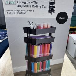 4-Tier Adjustable Rolling Cart