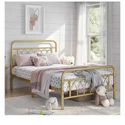 Yaheetech Twin Bed Frame Metal-BED IS BLACK NOT GOLD
