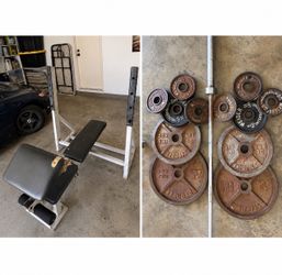 Olympic weight set with bench & bar!!
