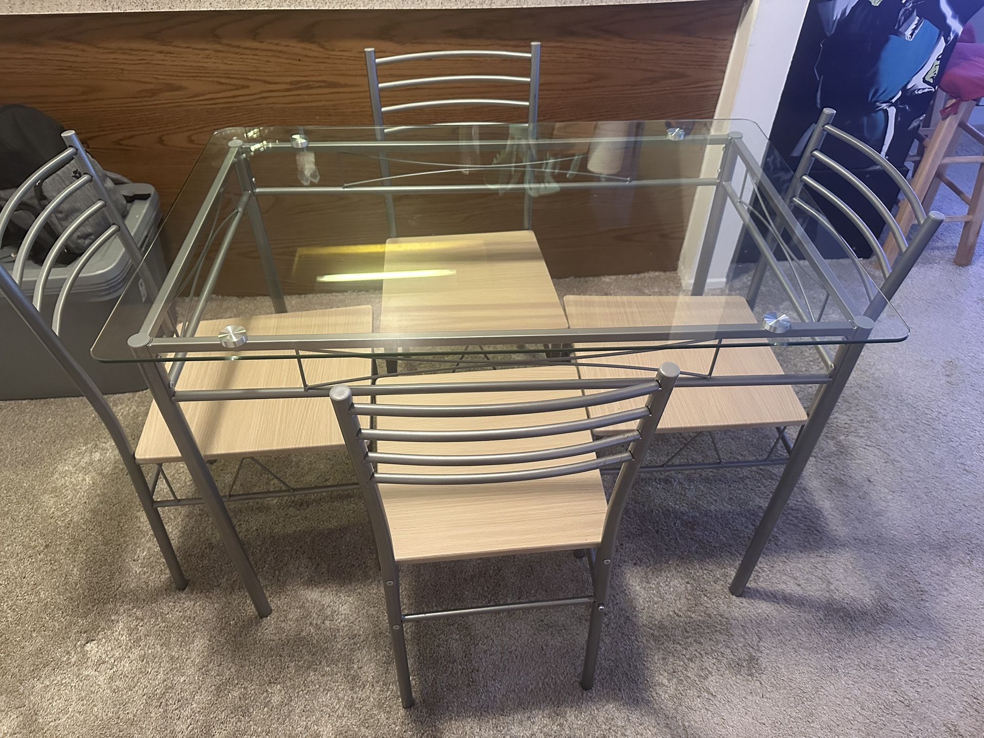 Glass Dining Room Table Set