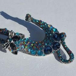 Betsy Johnson Blue Kitty Pendant 