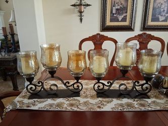 Pier 1 Metal and Glass Candle Holders