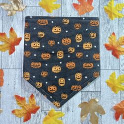 Double Sided Bandana - Pumpkin Halloween Pumpkin  Bandana - Ghost Halloween Bandana