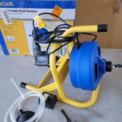 New BrassCraft 5/16 in. x 50 ft. Cable Drum Machine. 3/4 in. - 3 in. pipes 50 ft. deep. Retails $345 With Taxes! barrena de drenaje!