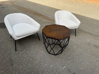 Metal and wood table