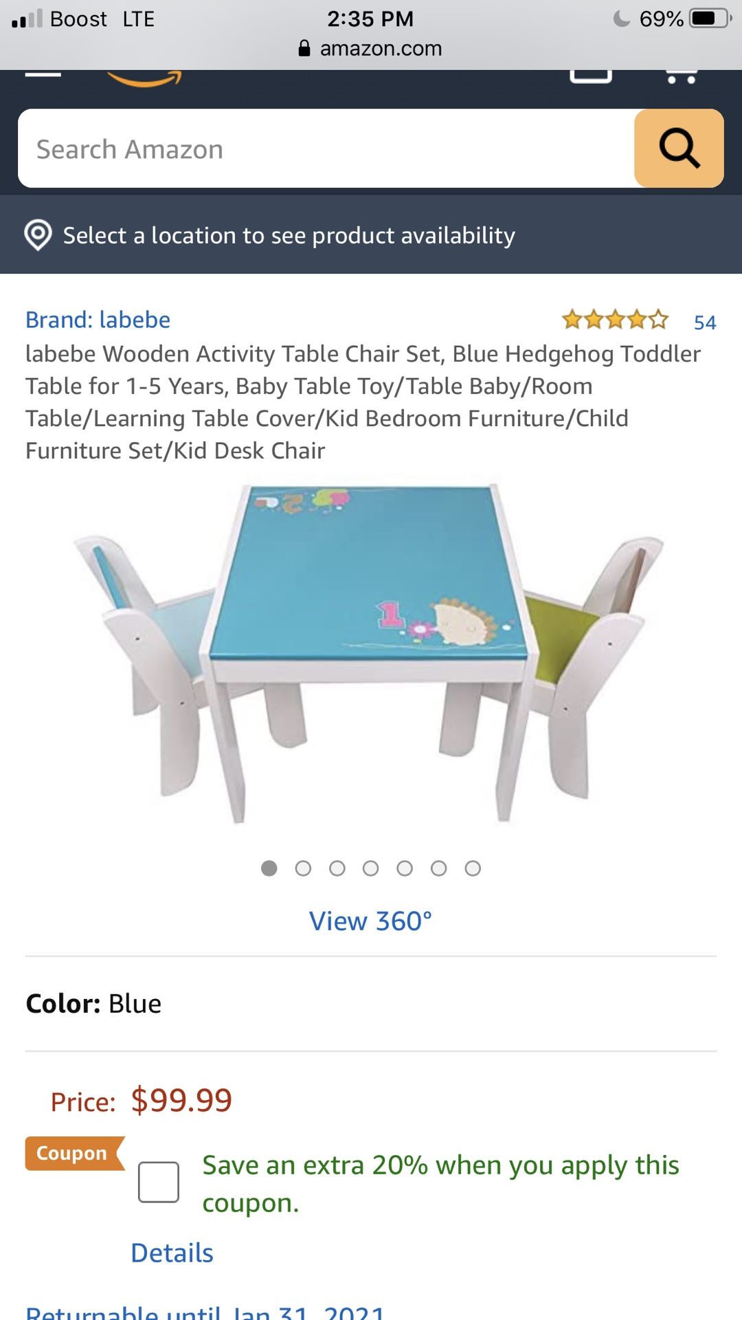 Table and 2 chairs. For kids
