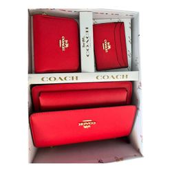 Brand New 4-in-1 Saffiano Style Multi-Piece Wallet Gift Set