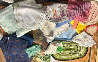 Vintage Linens and Crochet Textiles Lot