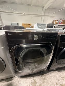 LG ThinQ Front Load Dryer Black Steel