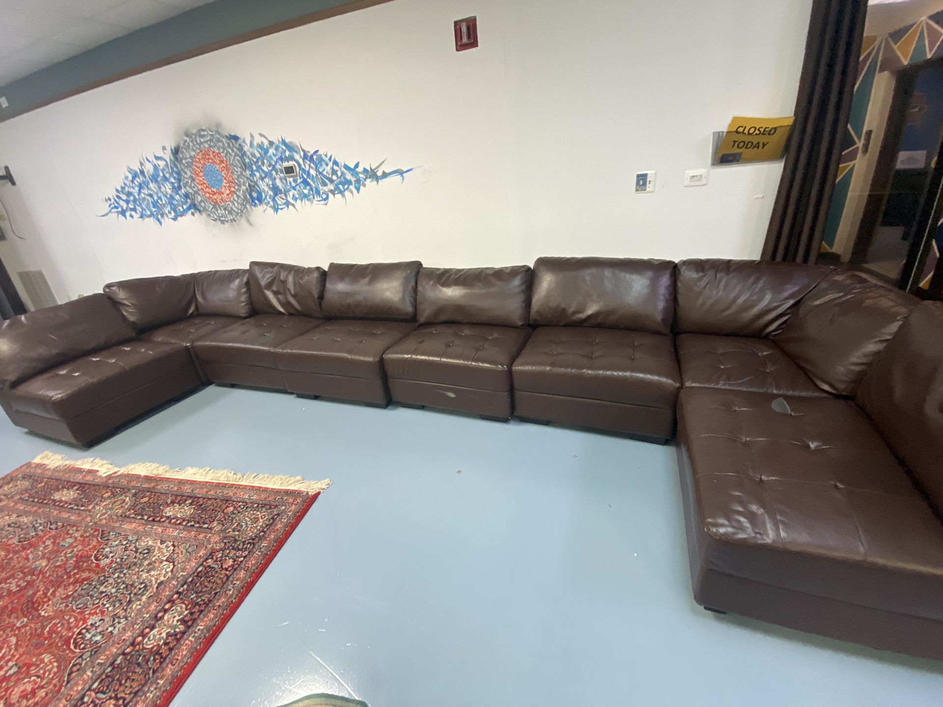 Brown Leather full set couch