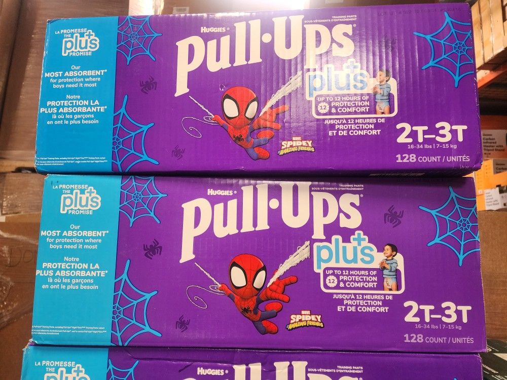 Huggies Pull-Ups Plus Training Pants Size 2T-3T 128 Count Boy