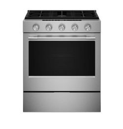 KitchenAid 30” Smart Slide-In Gas Range – 5 Burners, 5.0 Cu. Ft., Convection, PrintShield Stainless