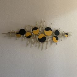 Large Black and Gold Metal Wall Art