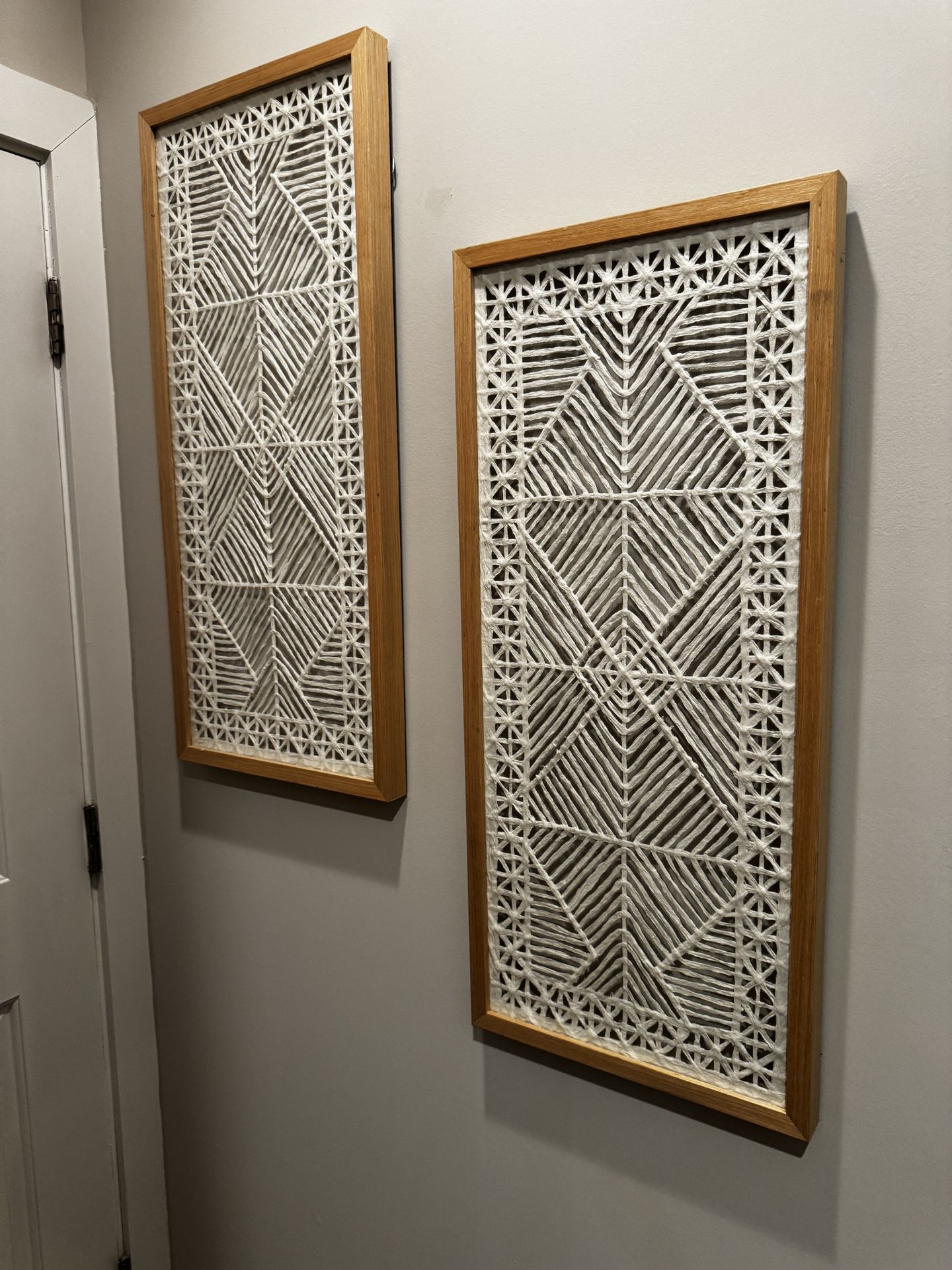 (2) 35x15x2 Boho Framed Wall Art