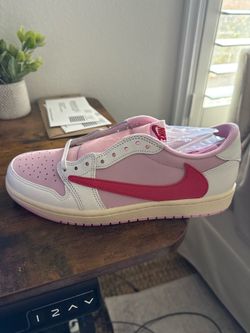 NEW Nike X Travis Scott Air Jordan 1 Retro Low OG SP Sail Tropical Pink Men’s Size 8.5
