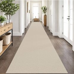 IOHOUZE Washable Exrea Long Hallway Runner Rug 3x18 Non Slip Rubber Backed Kitchen Runner Entryway Runner Indoor, Woven Rugs Floor Carpet for Kitchen 
