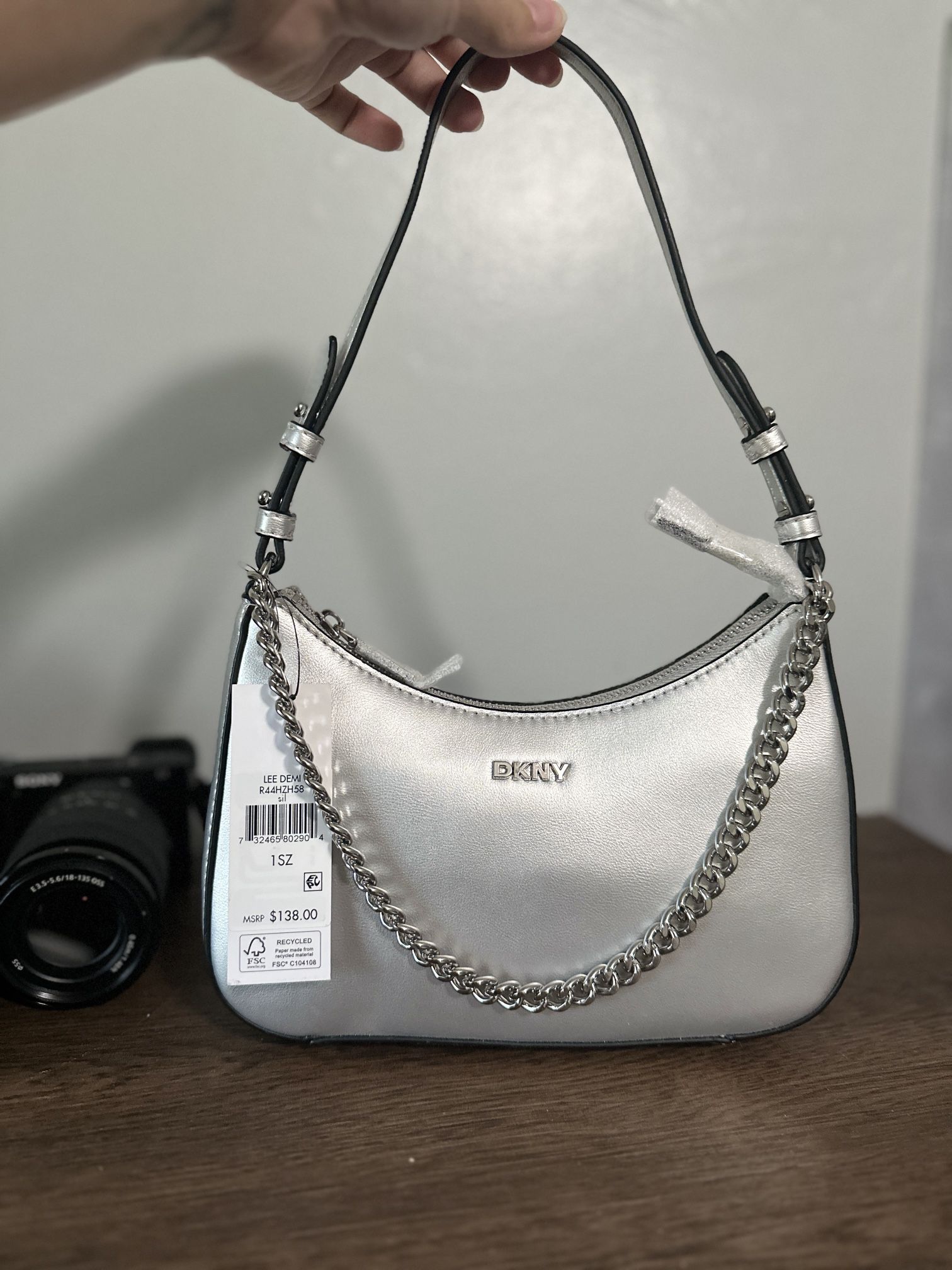 DKNY Silver Lee Demi Purse