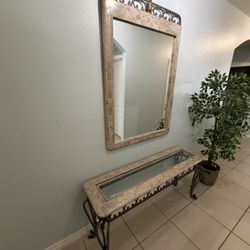Stone Mirror And Table