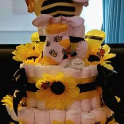 Bee Themed Diaper Cake