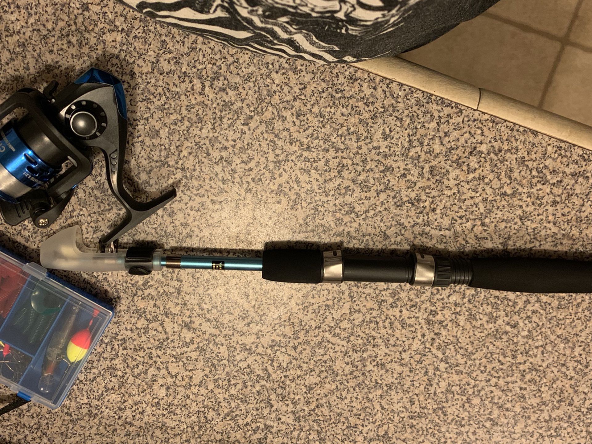 Fishing pole with reel-blue