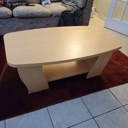 Wooden Coffee Table With Side Storage