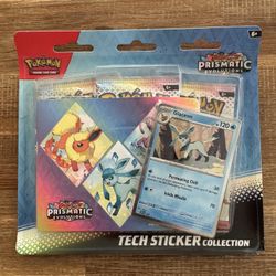 Pokemon Prismatic Evolutions Sticker Tech Collection 3-pack Blister Glaceon