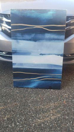 Abstract Blue and Gold Wall Art
