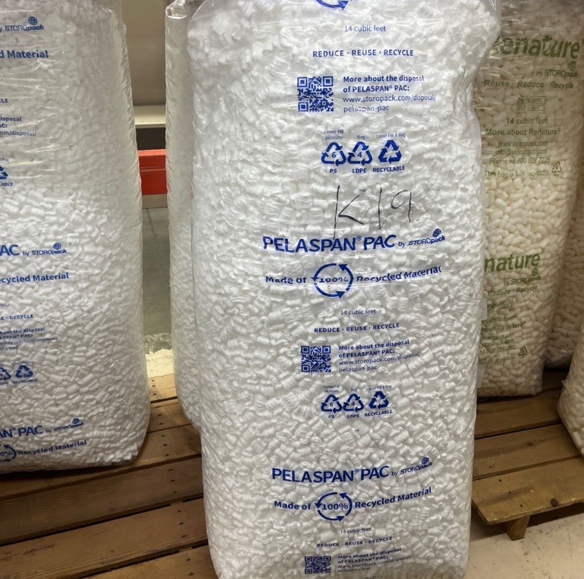 Industrial Loose Fill Packing Peanuts White S Shares - 1 whole bag of 14 Cubic Ft