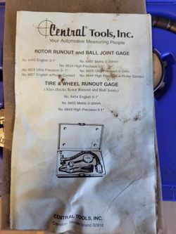 Rotor Runout And Ball Joint Gage