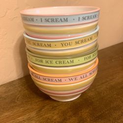 Ceramic Ice Cream Bowls.         Set.         Mint