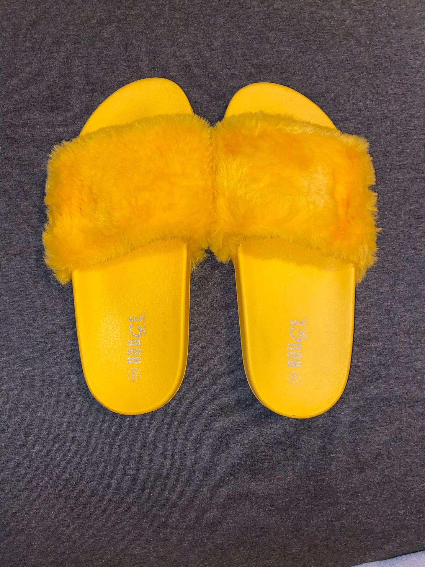 Yellow Fur Sandals