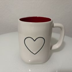 Rae Dunn Heart Mug Red Interior 