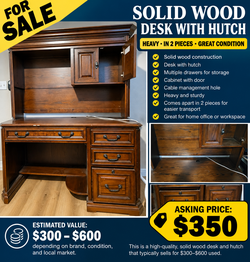 Solid wood desk