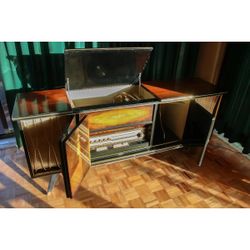 Vintage Mid-Century Stereo Telefunken Radio Console with Turntable