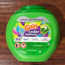 Gain + ODOR DEFENSE 3 In OXI, FEBREZE Laundry Pods: Super Fresh Blast Scent 42 Count