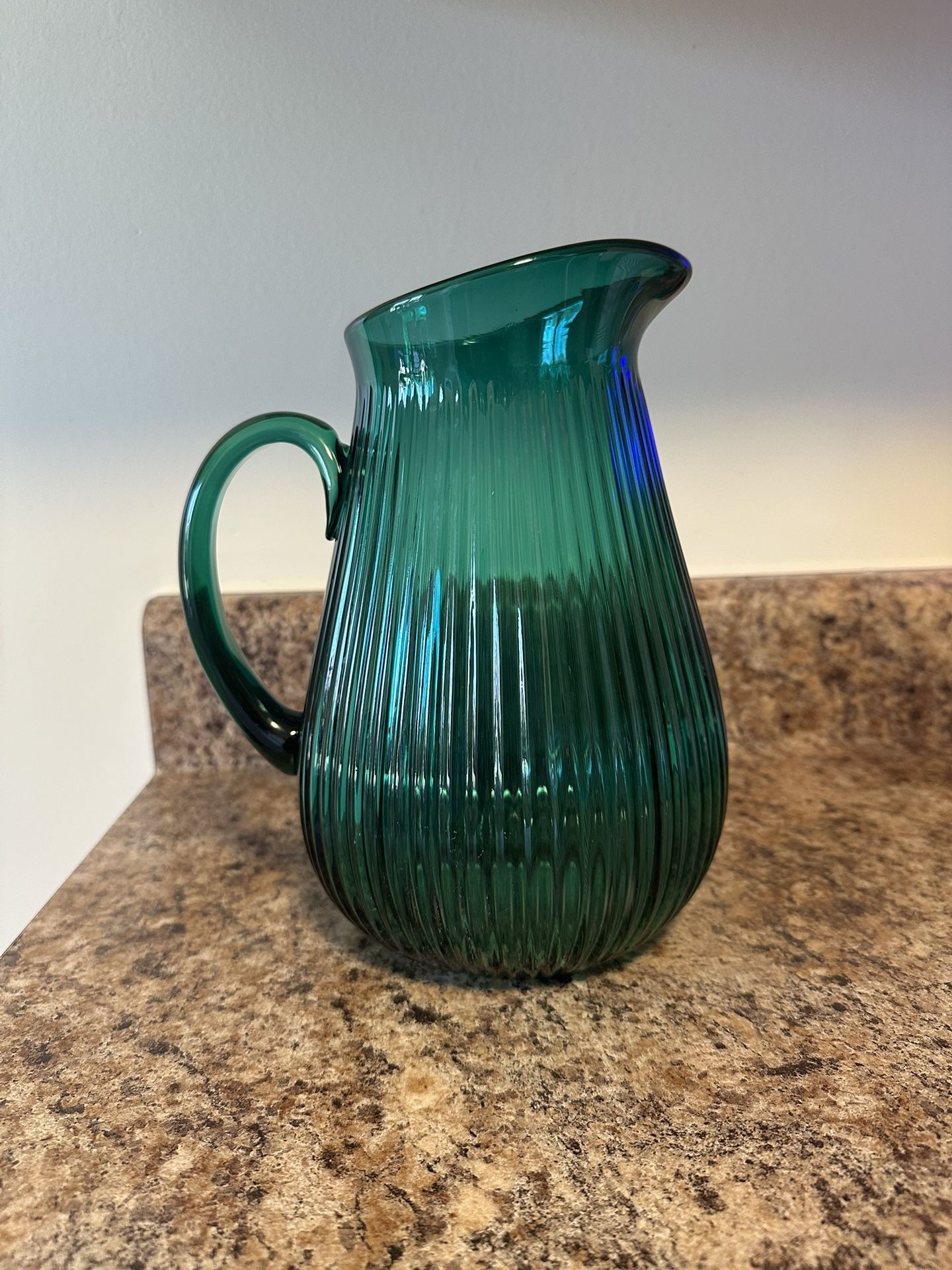 Green Glass Pitcher Or Vase
