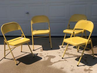 Metal Folding Chairs -  Yellow