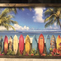 41x30” Completed 2000 Piece puzzle “Surfer’s paradise”